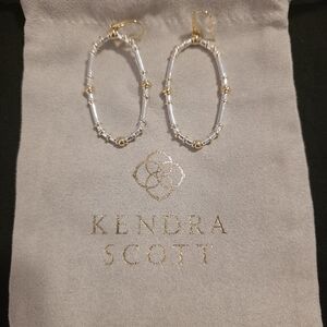 Kendra Scott Silver and Gold Oval Earrings